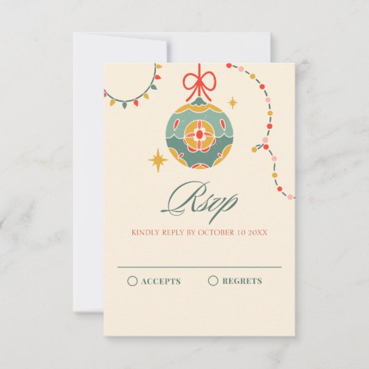 kerstversiering RSVP kaartje (Voorkant)