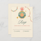 kerstversiering RSVP kaartje (Voorkant / Achterkant)