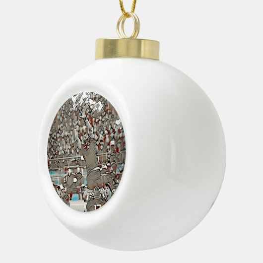 Kerstversiering - Rugby Lovers Keramische Bal Ornament (Rechts)