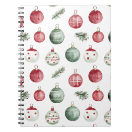 Kerstversiering rustieke waterverf vibe notitieboek