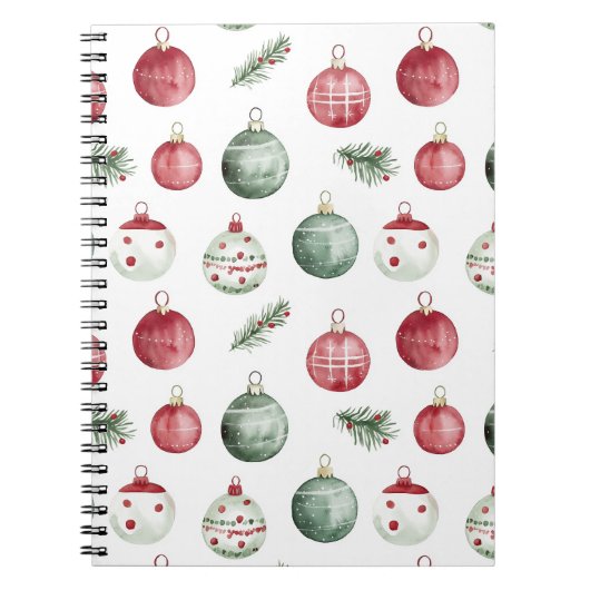 Kerstversiering rustieke waterverf vibe notitieboek (Voorkant)