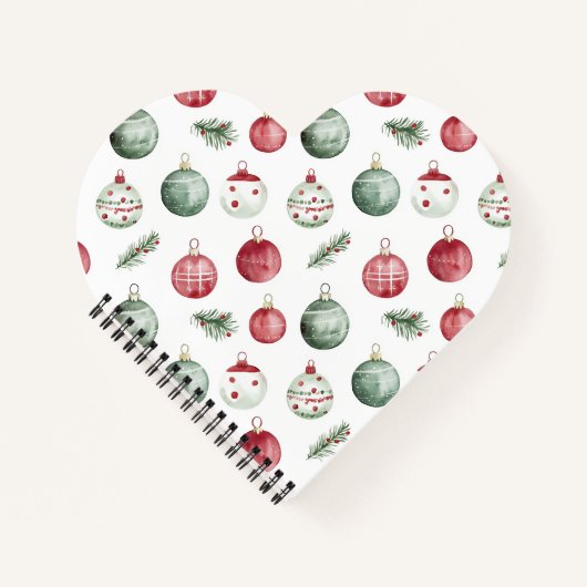 Kerstversiering rustieke waterverf vibe notitieboek (Voorkant)