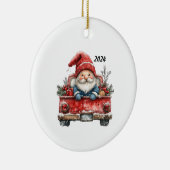Kerstversiering Santa Gnome 2024 Keramisch Ornament (Rechts)