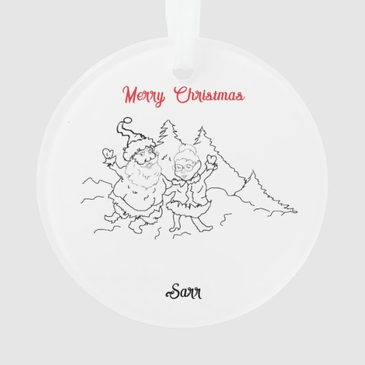 Kerstversiering: Santa & Mrs Claus Ornament (achterkant)
