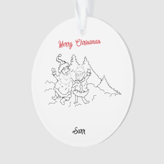 Kerstversiering: Santa & Mrs Claus Ornament (voorkant)