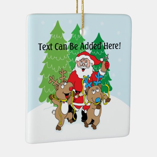 kerstversiering "Santa" personaliseren Keramisch Ornament (Rechts)