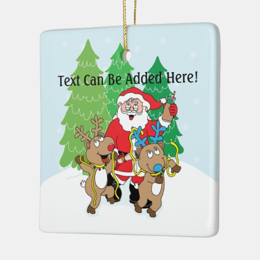 kerstversiering "Santa" personaliseren Keramisch Ornament (Links)