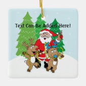 kerstversiering "Santa" personaliseren Keramisch Ornament (Voorkant)