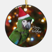kerstversiering Santa Severe Macaw Keramisch Ornament (Voorkant)