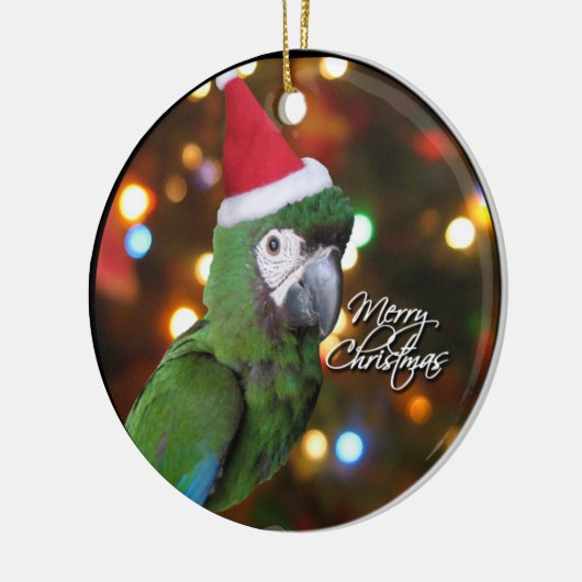 kerstversiering Santa Severe Macaw Keramisch Ornament (Links)