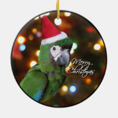 kerstversiering Santa Severe Macaw Keramisch Ornament (Achterkant)