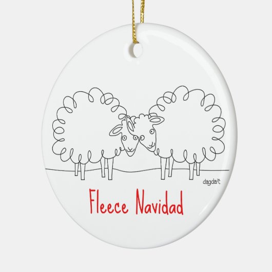 kerstversiering schapen keramisch ornament (Links)
