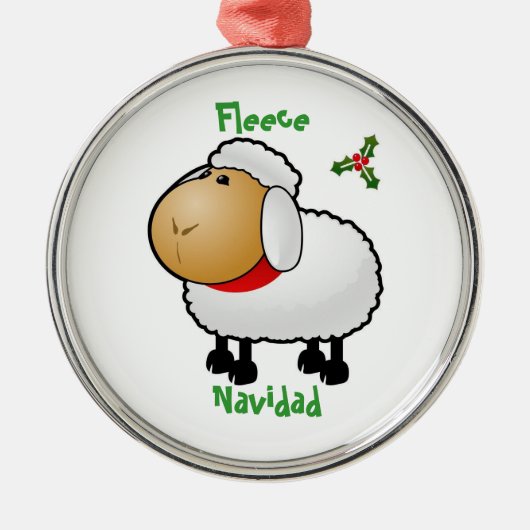 Kerstversiering schapen metalen ornament (Voorkant)