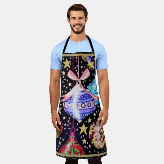 kerstversiering schort (Gedragen)