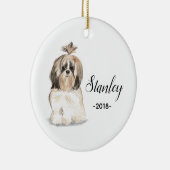 Kerstversiering sjiih tzu keramisch ornament (Rechts)