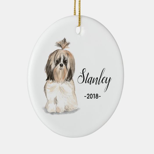 Kerstversiering sjiih tzu keramisch ornament (Rechts)