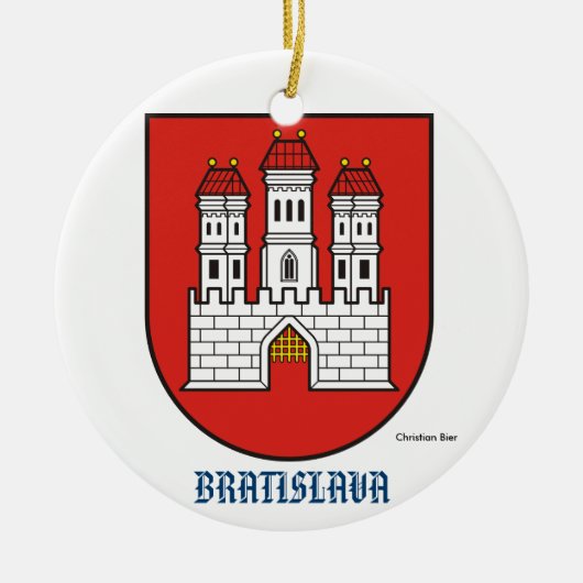 kerstversiering Slowakije Bratislava Keramisch Ornament (Voorkant)