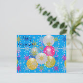 Kerstversiering & Sneeuwvlokken Feestdagenkaart (Staand voorkant)