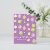 kerstversiering Snowflakes Violet Briefkaart (Staand voorkant)