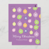 kerstversiering Snowflakes Violet Briefkaart (Voorkant / Achterkant)