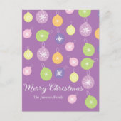 kerstversiering Snowflakes Violet Briefkaart (Voorkant)