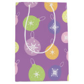 kerstversiering Snowflakes Violet Medium Cadeauzakje (Voorkant)