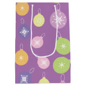 kerstversiering Snowflakes Violet Medium Cadeauzakje (Achterkant)