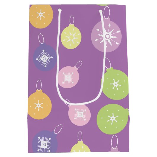 kerstversiering Snowflakes Violet Medium Cadeauzakje (Achterkant)