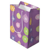kerstversiering Snowflakes Violet Medium Cadeauzakje (Achterkant Gekanteld)