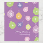 kerstversiering Snowflakes Violet Wijn Etiket (Enkel label)