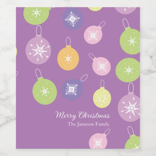 kerstversiering Snowflakes Violet Wijn Etiket (Enkel label)