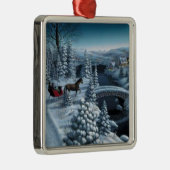 Kerstversiering - Snowy Night Metalen Ornament (Rechts)