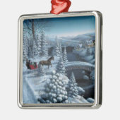 Kerstversiering - Snowy Night Metalen Ornament (Links)
