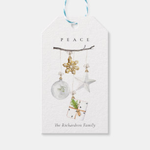 kerstversiering Star Cookie Chime Peace Cadeaulabel