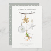 Kerstversiering Ster Cookie Chime Seizoensgroeten Feestdagenkaart (Voorkant / Achterkant)