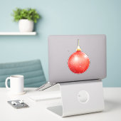 kerstversiering sticker (Laptop op bureau)