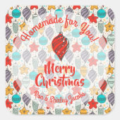 Kerstversiering Thuisgemaakte Eten Kerstbakken Vierkante Sticker (Voorkant)