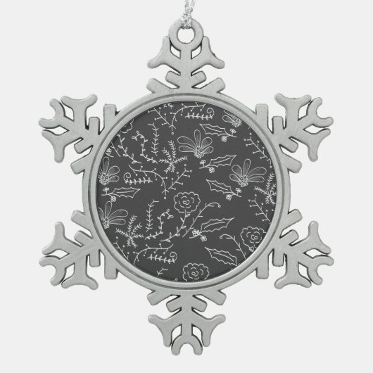 kerstversiering tin sneeuwvlok ornament (Voorkant)