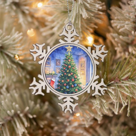Kerstversiering Tin Sneeuwvlok Ornament (Boom)