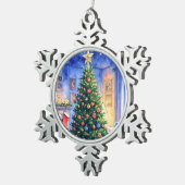 Kerstversiering Tin Sneeuwvlok Ornament (Rechts)