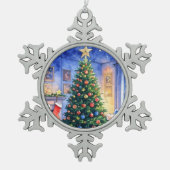 Kerstversiering Tin Sneeuwvlok Ornament (Voorkant)