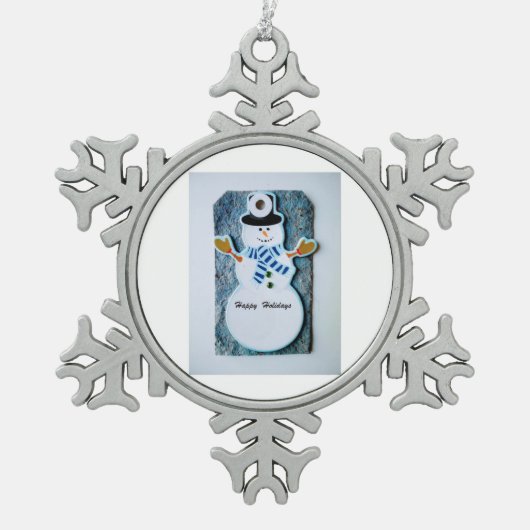 kerstversiering tin sneeuwvlok ornament (Voorkant)