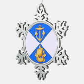 kerstversiering tin sneeuwvlok ornament (Rechts)