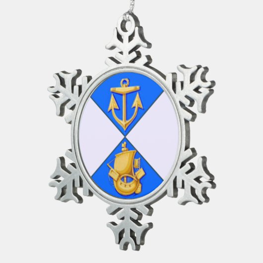 kerstversiering tin sneeuwvlok ornament (Rechts)