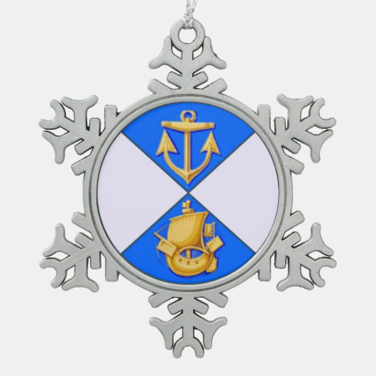 kerstversiering tin sneeuwvlok ornament (Voorkant)