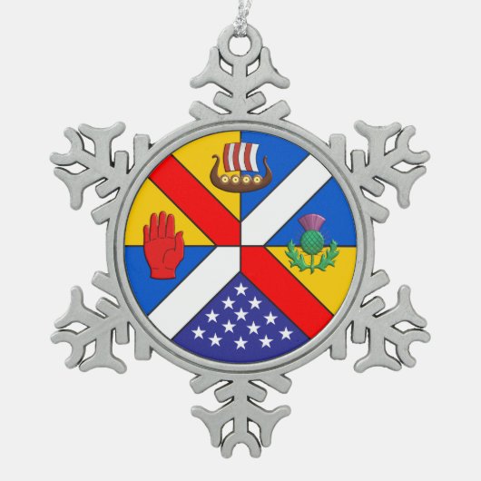 kerstversiering tin sneeuwvlok ornament (Voorkant)