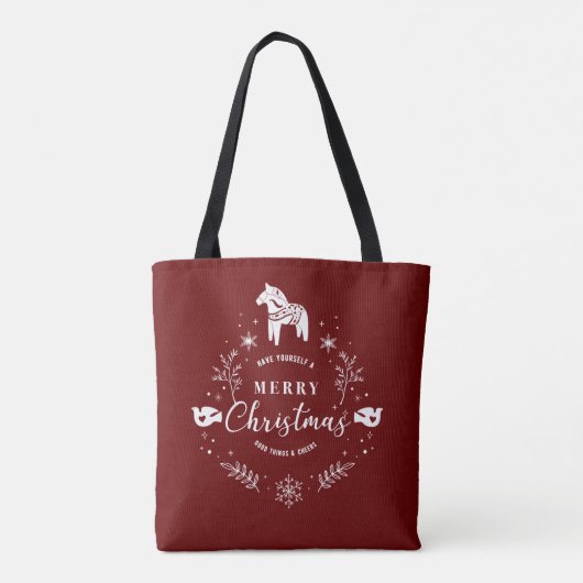 kerstversiering tote bag (Achterkant)