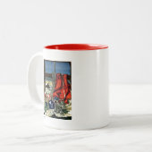 kerstversiering tweekleurige koffiemok (Voorkant links)