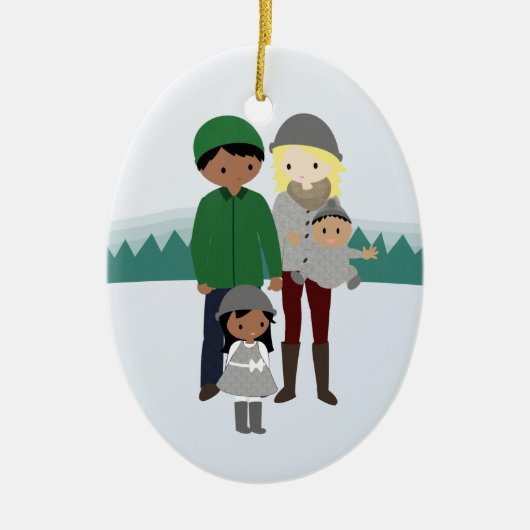  kerstversiering uit de bi-racal familie keramisch ornament (Voorkant)