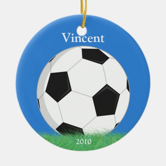 Kerstversiering uit de voetbalsport keramisch ornament (Voorkant)